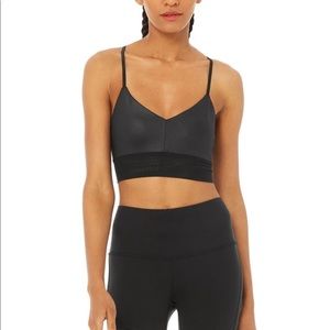 BNWT Alo Yoga Lavish Bra Glossy Black Size L